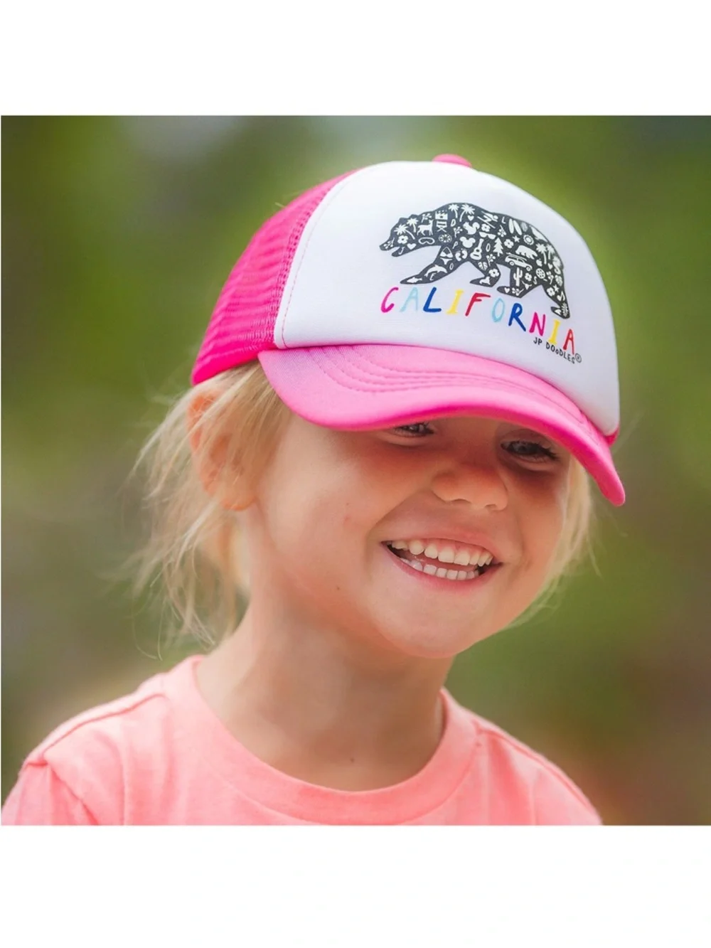JP Doodles Pink California Toddler Trucker Hat - 2-5yrs / 52cm - Adjustable‎